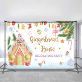 Lofaris Gingerbread House And Chrismas Decoration Backdrop
